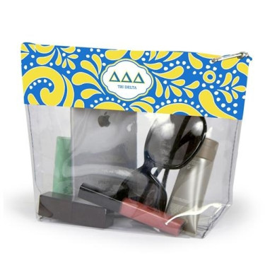 Sorority Clear Travel Pouch Tri Delta