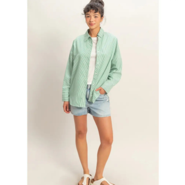 *NEW* Green Striped Button Up Shirt