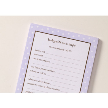 Babysitter's Info Sheet