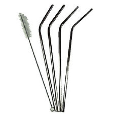 4 Stainless Steel Straws and Cleaner.