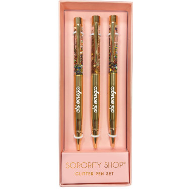 Chi Omega Sorority Glitter Pen (Set of 3)