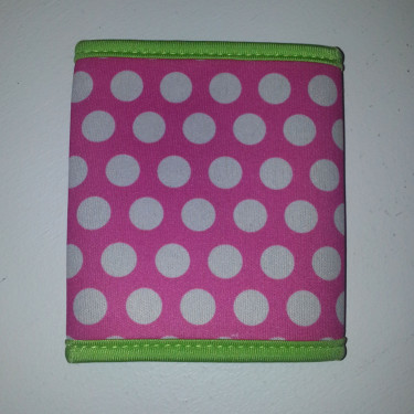 Hot Pink Polka Dot Baby Bottle Koozie