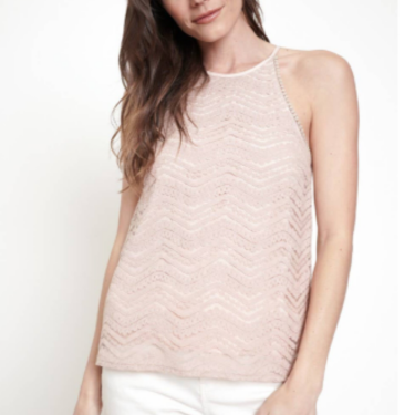 Lace Trimmed Halter Top