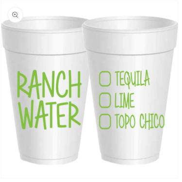 Ranch Water Styrofoam Cups