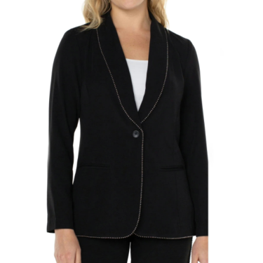 Shawl Collar Blazer with Chain Detail