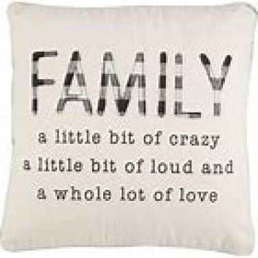 Mud Pie Life Family Webbing Pillow