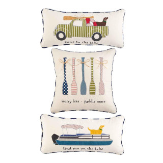 Mud Pie Applique Worry Less Paddle More Pillow