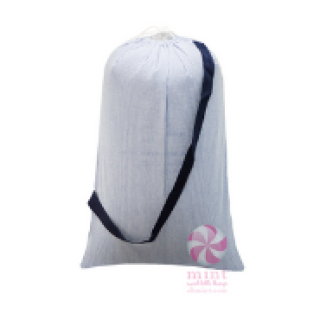 Laundry Bag Navy Seersucker