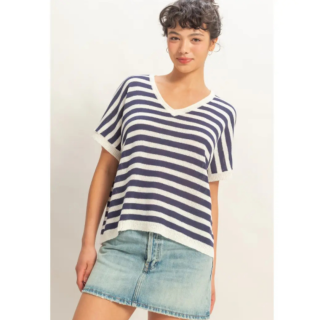 *NEW* Navy Striped Dolman Oversized Top