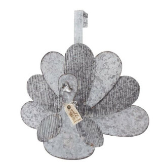 Mud Pie Galventized Tin Thanksgiving Turkey Door Wreath Hanger 