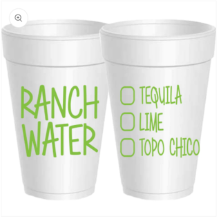Ranch Water Styrofoam Cups