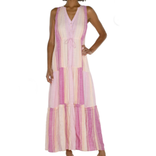 Liverpool Sleeveless Tiered Maxi Dress