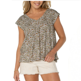 *BEST SELLER* Dolman Tie Back Olive Leaf Top