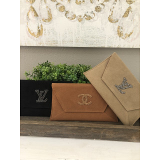 Suede Envelope Clutch
