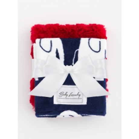 Navy Elephant/Crimson Tile Burp Cloth Set