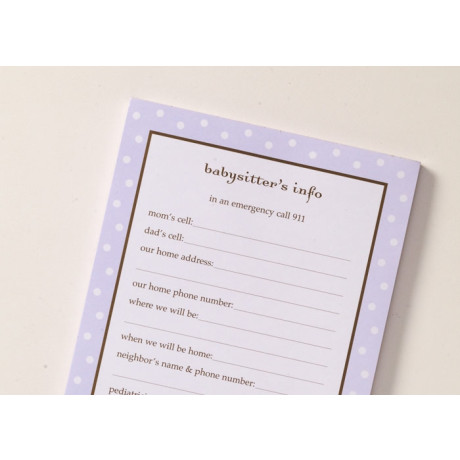 Babysitter's Info Sheet
