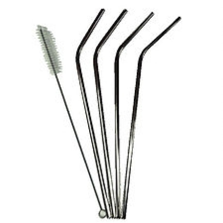 4 Stainless Steel Straws and Cleaner.