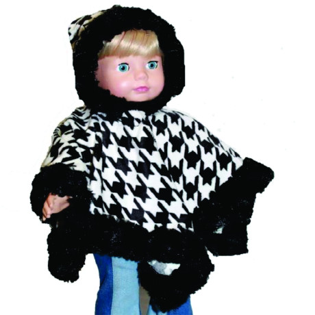 Doll Houndstooth Poncho