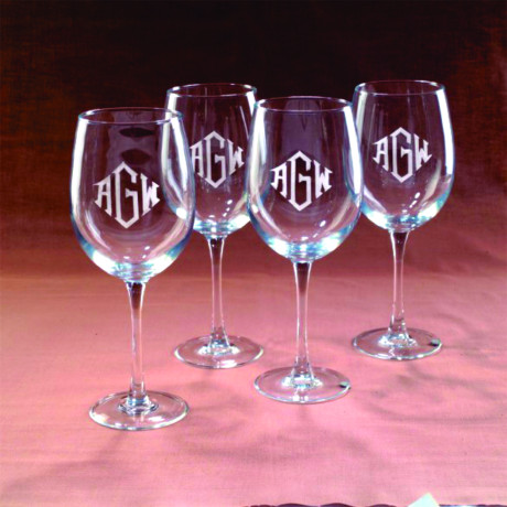 All Purpose Personalized Wine Glasses Set of 4