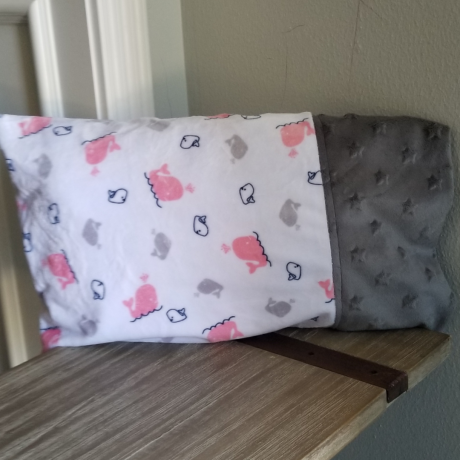 Whale Minky Toddler Pillow