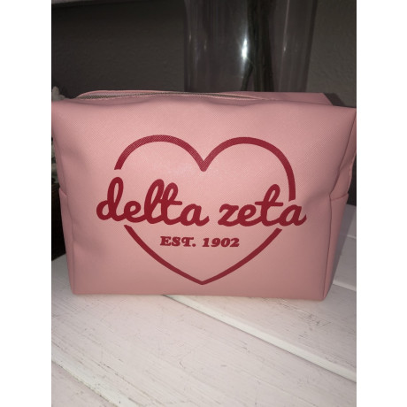 Delta Zeta Heart Makeup Bag